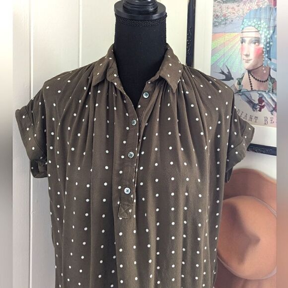 Madewell Drapey Popover Shirt XS Normcore Academia Boho Preppy Whimsical Fairy - Picture 4 of 13